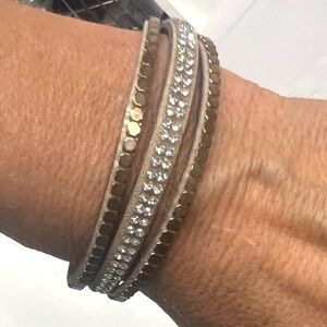 Victoria Leland Design Elegant Gold, and silver  Beaded Bracelet